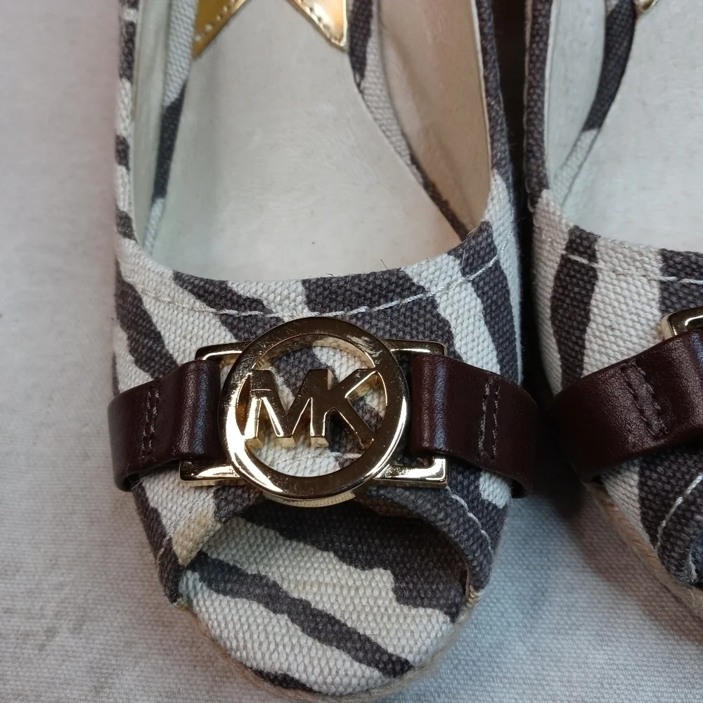 Michael Kors Zebra Print Wedge Platform Espadrille